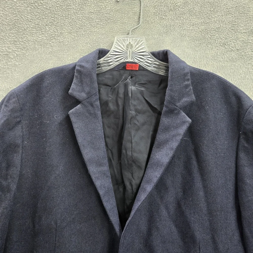 Hugo Boss Men Blazer 40R‎ Blue Polyester Virgin Wool Button Long Sleeve